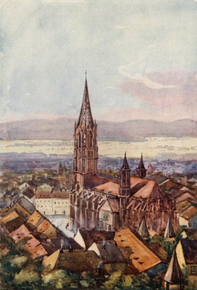 El Rin: Friburgo de Brisgovia (litografía en color) de Effie Jardine