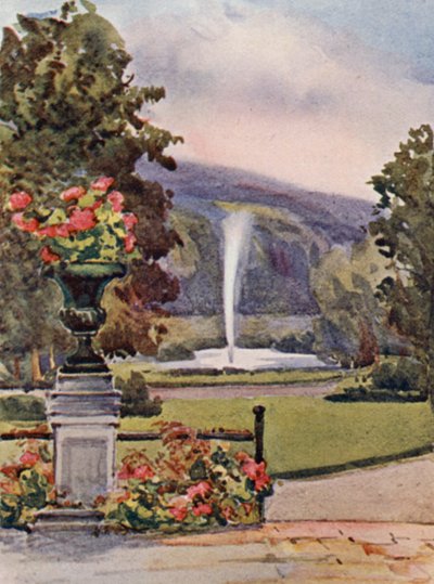 El Rin: Homburg, primavera isabelina (litografía en color) de Effie Jardine