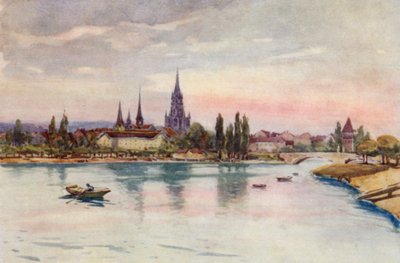 El Rin: Constanza, desde el lago (litografía en color) de Effie Jardine