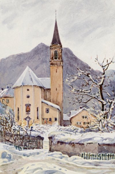 El Rin: Ragatz, Iglesia Vieja (litografía en color) de Effie Jardine