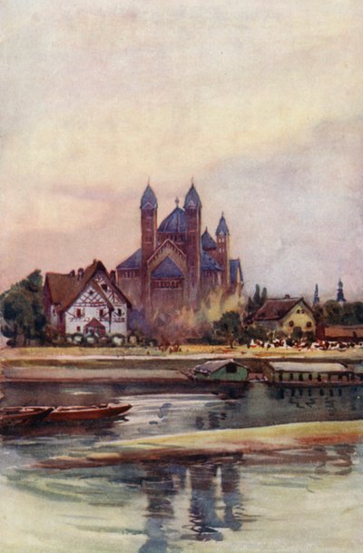 El Rin: Speyer, Spires (litografía en color) de Effie Jardine