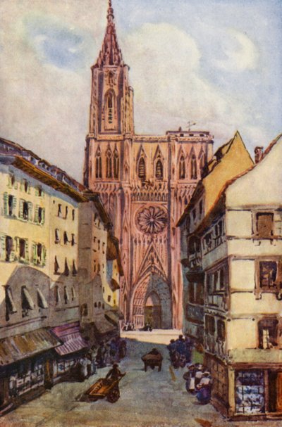 El Rin: Estrasburgo (litografía en color) de Effie Jardine