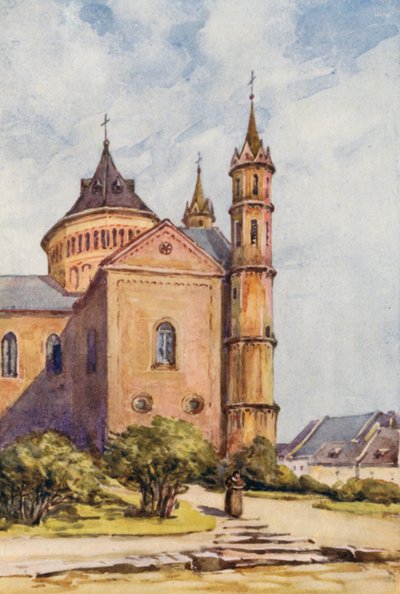 El Rin: La catedral de Worms (litografía en color) de Effie Jardine