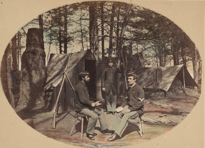 Vida en el campamento, cuartel general del 6º Cuerpo, ca. 1864 de Egbert Guy Fowx