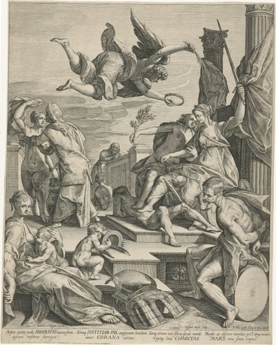Allegorie conoció a la Justicia, la Paz y la Caridad de Egbert Jansz.