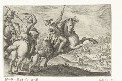 caza de leones Escenas de caza (título de la serie) Icones Venantum Species Varias Representantes (título de la serie) de Egbert Jansz.