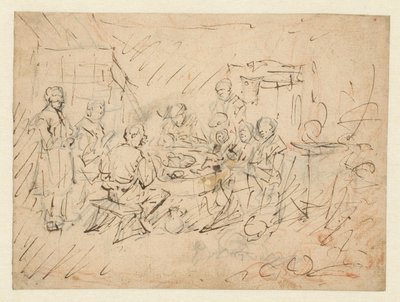 Interior con una familia campesina en una comida de Egbert van Heemskerck (I)