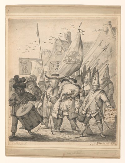 Sátira animal de Egbert van Heemskerck (II) (signed by artist)