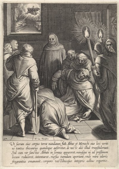 Exhumación del cuerpo de Tomás de Aquino La vida de Santo Tomás de Aquino (título de la serie) de Egbert van Panderen