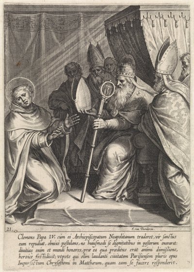 Tomás de Aquino rechaza el cargo de arzobispo de Nápoles La vida de Santo Tomás de Aquino (título de la serie) de Egbert van Panderen