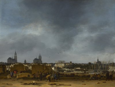 Vista de Delft después de la explosión de 1654 de Egbert van der Poel