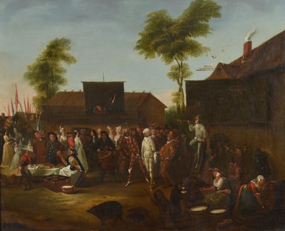 Un carnaval de pueblo con figuras de la Commedia dell