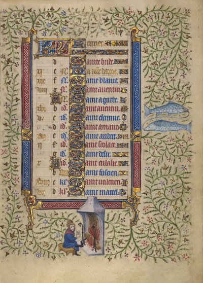Página del calendario de febrero; Mantener el calor: Piscis de Egerton Master