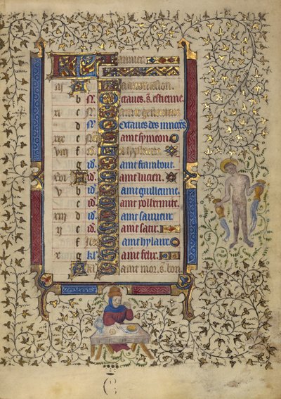 Página del calendario de enero; Festines; Acuario de Egerton Master