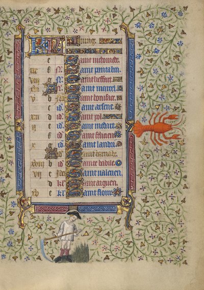 Página del calendario de junio; Siega; Cáncer de Egerton Master