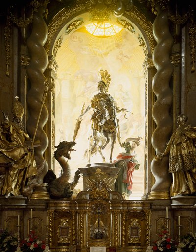 San Jorge y el Dragón Iglesia de los Santos Jorge y Martín por el arquitecto Cosmas Damian Asam (1686-1739) y Egid Quirin Asam (1692-1750). 1716-1751 Weltenburg, Alemania de Egid Quirin Asam