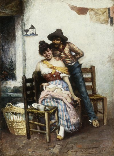 La Familia Feliz, 1860 de Egisto Lancerotto