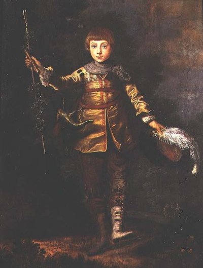 Retrato de un niño bailando en un bosque de Eglon Hendrick van der (attr. to) Neer