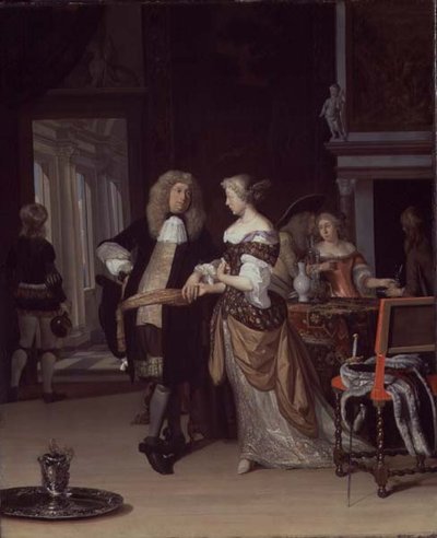 Figuras en un interior, 1678 de Eglon van der Neer