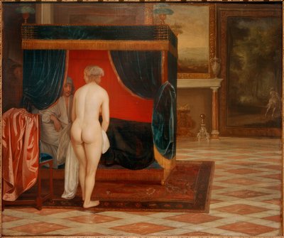 La esposa de Candaules descubre a Gyges escondido de Eglon Hendrik van der Neer