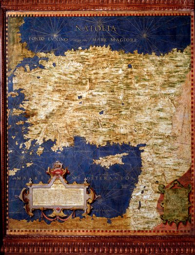 Mapa de Anatolia hecho por Egnazio Danti (1536-1586) matemático, cosmógrafo y arquitecto italiano. Alrededor de 1567. Florencia, Palazzo Vecchio, Sala del Mappamondo de Egnazio Danti
