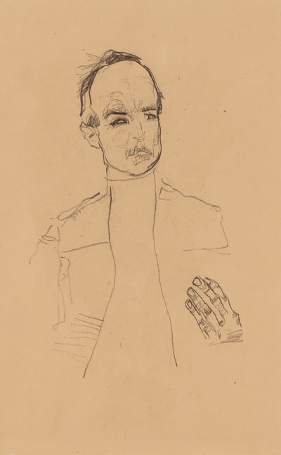 2022 NYR 20682 0724 001(egon schiele niño sentado con las manos cruzadas retrato estudio dr oska011034) de Egon Schiele