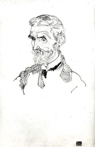 Retrato del suegro del artista, Johann Harms, 1915 de Egon Schiele
