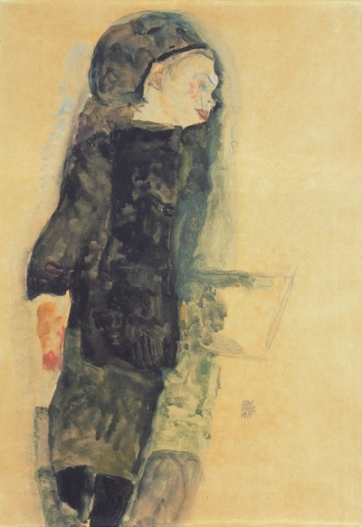 Niño con vestido negro, 1911 de Egon Schiele