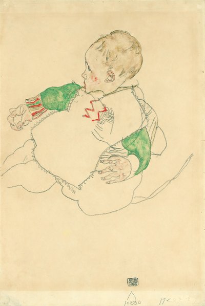 Niño con mangas verdes de Egon Schiele