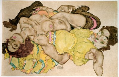 Mujeres curvas. Dibujo de Egon Schiele de Egon Schiele