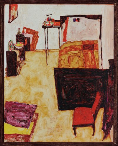 La habitación del artista en Neulengbach ... (óleo sobre madera) de Egon Schiele