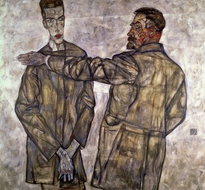 Doble Retrato de Otto y Heinrich Benesch, 1913 de Egon Schiele