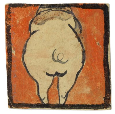 Entwurf für eine Wanddekoration im Atelier Wattmanngasse (Schwein von hinten?) de Egon Schiele