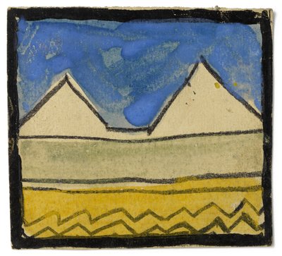 Proyecto para una decoración mural en el estudio de Wattmanngasse (¿frontones abstraídos?) de Egon Schiele