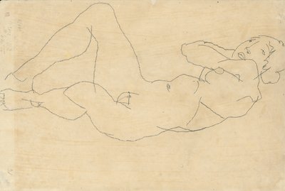 Desnudo femenino con las manos detrás de la cabeza, 1914 de Egon Schiele