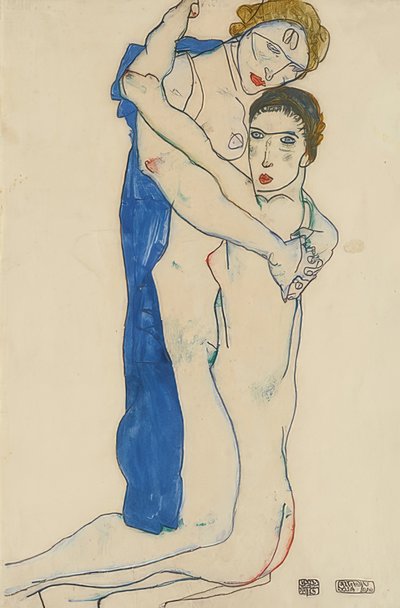 Amiga, Rosa-Azul de Egon Schiele