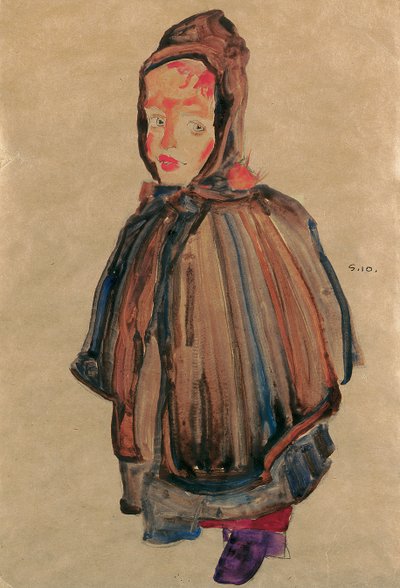 Niña con capucha, 1910 de Egon Schiele