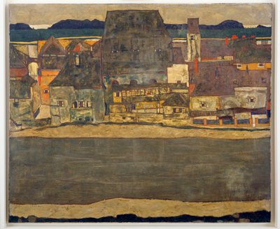 Häuser am Fluss II -Casas en el río II ... de Egon Schiele