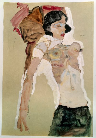 Mujer medio desnuda de Egon Schiele