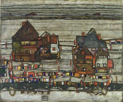 Casas con tendederos, 1914 de Egon Schiele