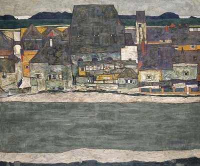 Casas en el río El casco antiguo, 1914 de Egon Schiele