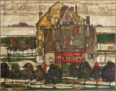 Casas Individuales (Casas con Montañas) de Egon Schiele