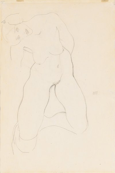 Desnudo femenino arrodillado de Egon Schiele