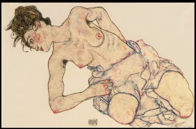Kneider weiblicher halbakt, 1917 de Egon Schiele