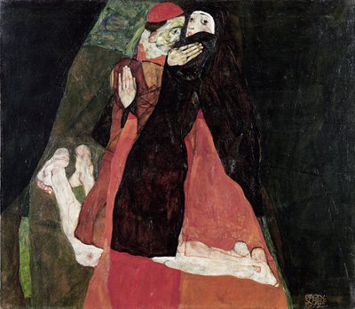 ""El cardenal y la monja"" Pintura de Egon Schiele (1890-1918) 1912 Museo Leopold, Viena de Egon Schiele