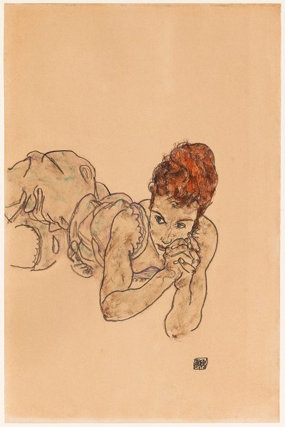 Mujer acostada, 1917 de Egon Schiele