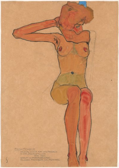 Joven desnuda (Gertrude) de Egon Schiele