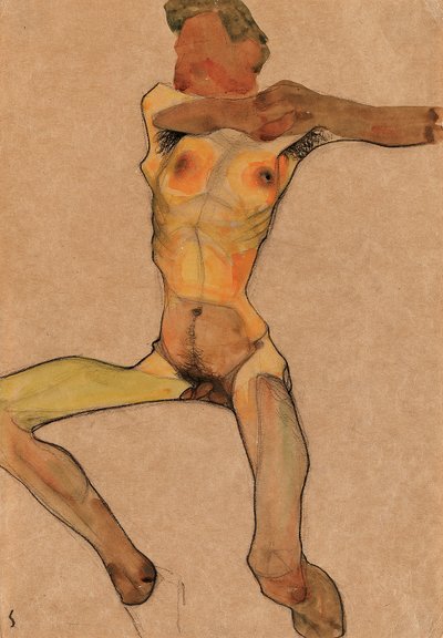 Desnudo Masculino, Amarillo de Egon Schiele