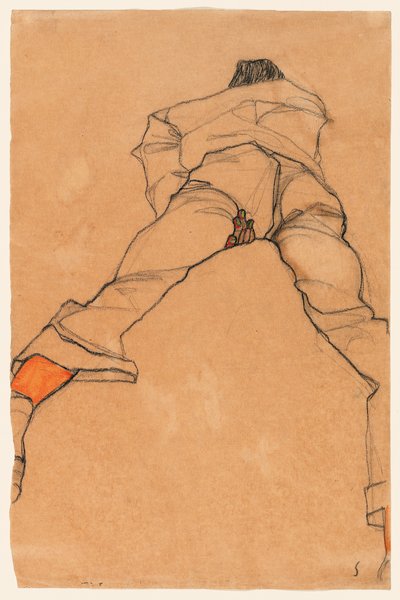 Hombre acostado boca abajo de Egon Schiele