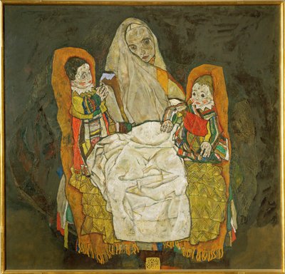 Madre con dos hijos (óleo sobre lienzo) de Egon Schiele